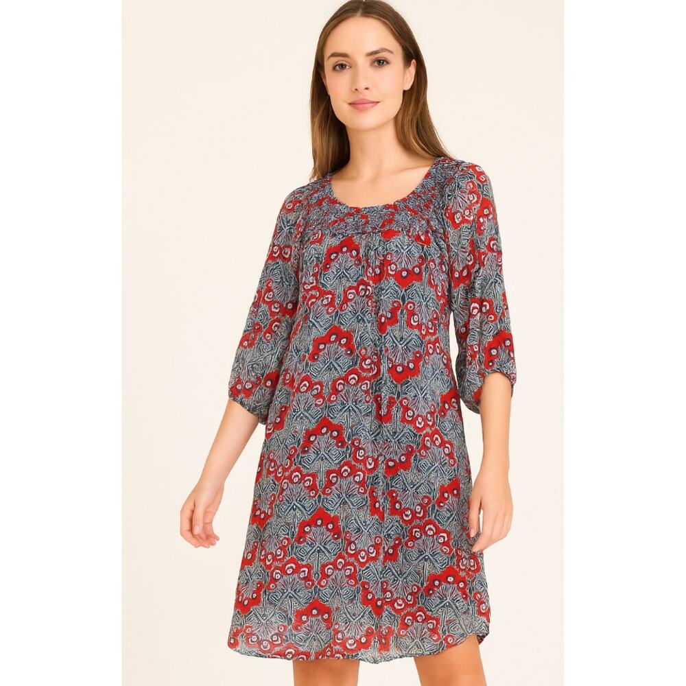My Michelle‎ Women's Bubble Sleeve Shift Dress Flowy Paisley Floral Size Small